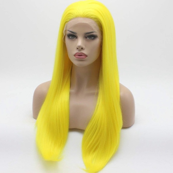 ?24” LEMON YELLOW STRAIGHT LACE FRONT WIG? *NWT* main image 5